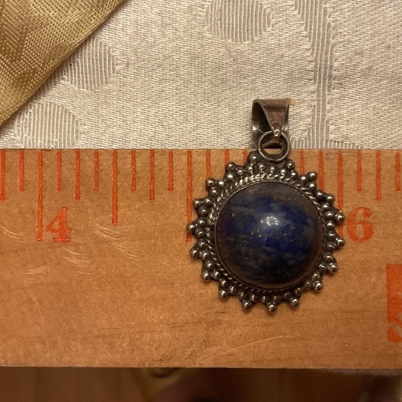𝅺sterling SILVER 925 LAPIS ROUND PENDANT​ - Picture 9 of 9